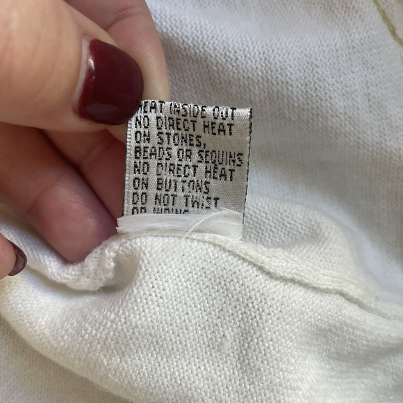 Vintage Y2K Jack B Quick Cardigan Women Extra Large White Gold Sequins Sailboat - Picture 11 of 11